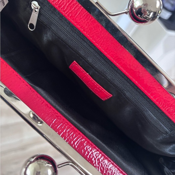 Aldo Red and Silver Clutch with Vintage-Inspired Design - Picture 2 of 3